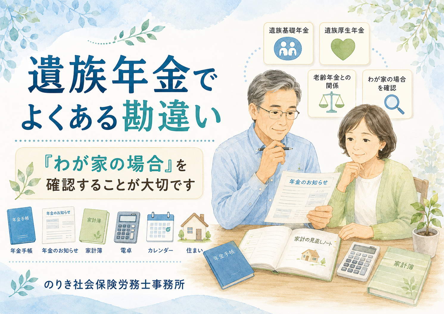 遺族年金でよくある勘違い｜「わが家の場合」を確認することが大切です
