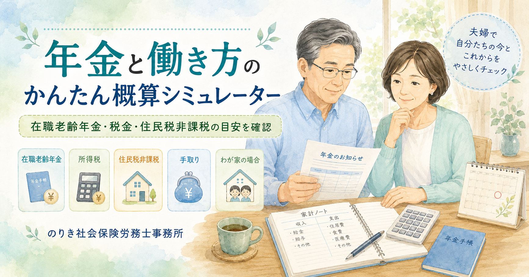 年金と働き方のかんたん概算シミュレーター